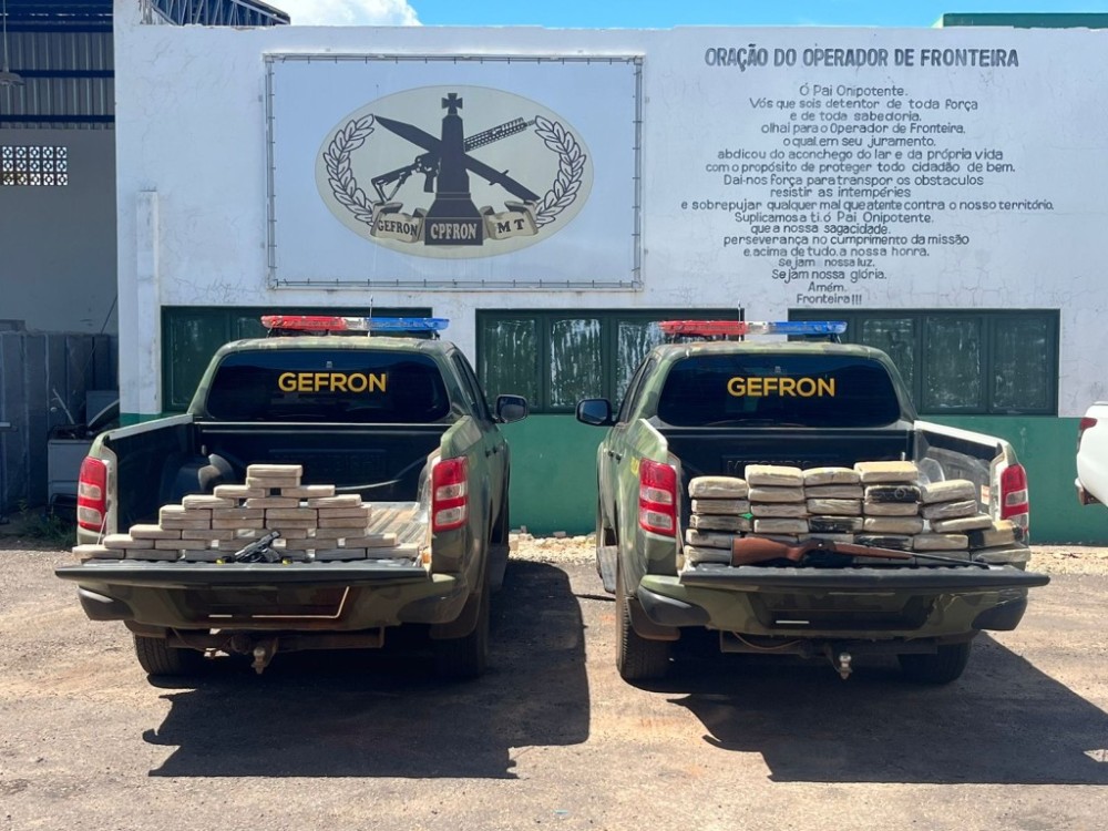 Gefron prende dois homens flagrados com 60 tabletes de drogas na fronteira