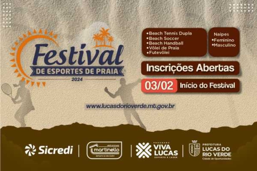 Inscrições abertas para o Festival de Esportes de Praia
