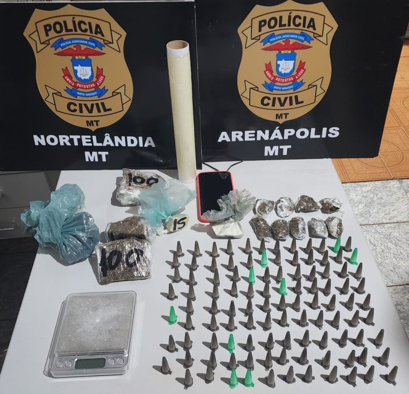 Polícia Civil desarticula ponto de distribuição de drogas em Nortelândia e Arenápolis