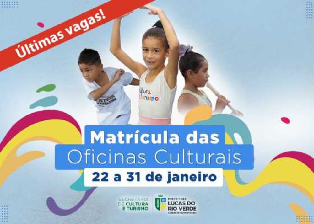 Oficinas Culturais: matrículas terminam no dia 31 de janeiro