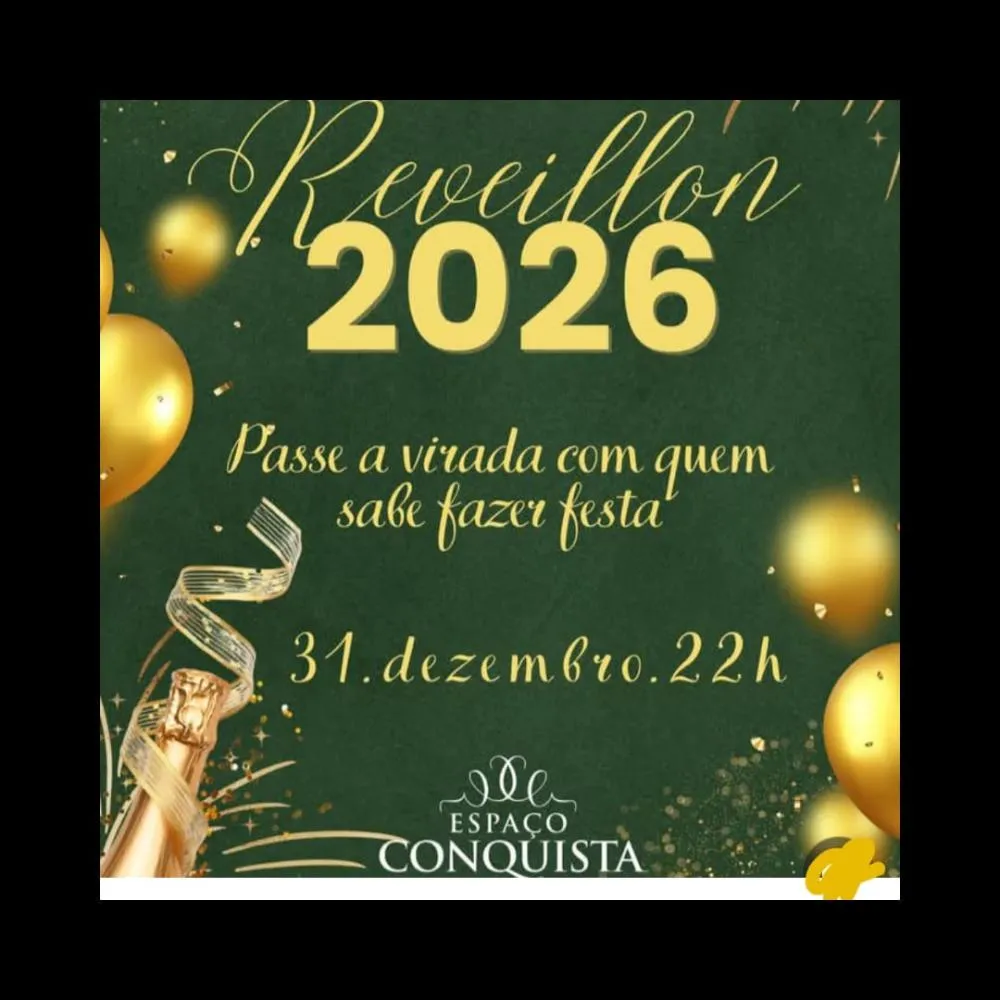 Réveillon 2026 por Adelisa Siqueira no Espaço Conquista: