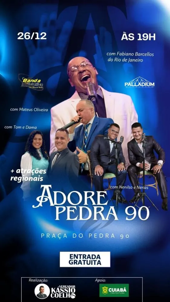Adore Pedra 90 acontece nesta sexta-feira (26) com atrações nacionais e regionais em Cuiabá