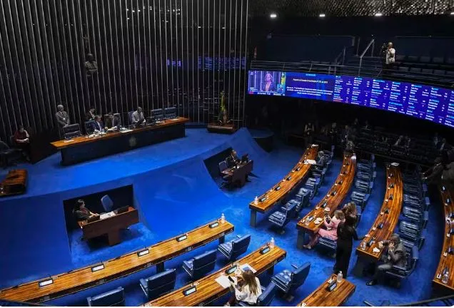 Plenário do Senado Federal discute a PEC do fim da escala 6x1 — Foto: Jonas Pereira/Agência Senado
