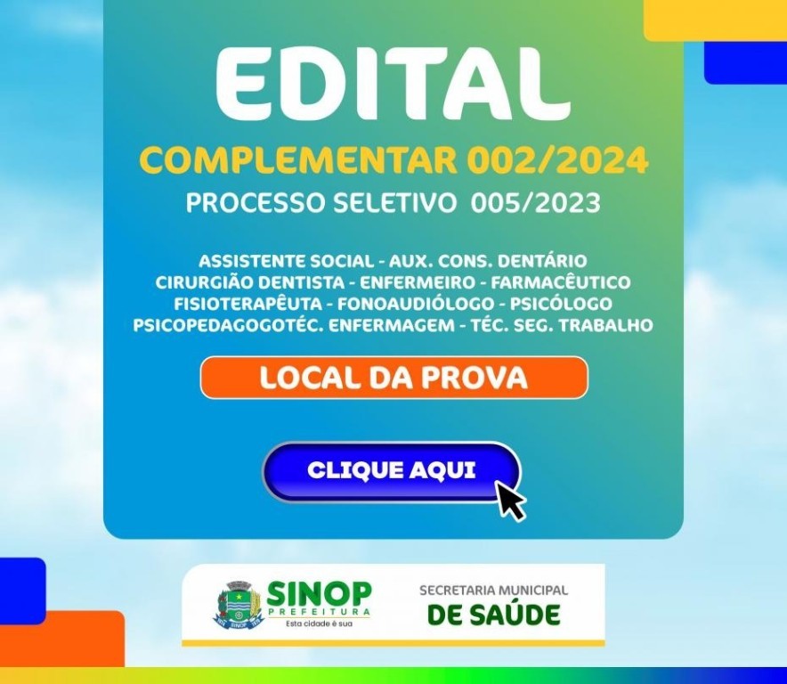 Divulgado edital com locais de provas do seletivo da saúde para 157 vagas