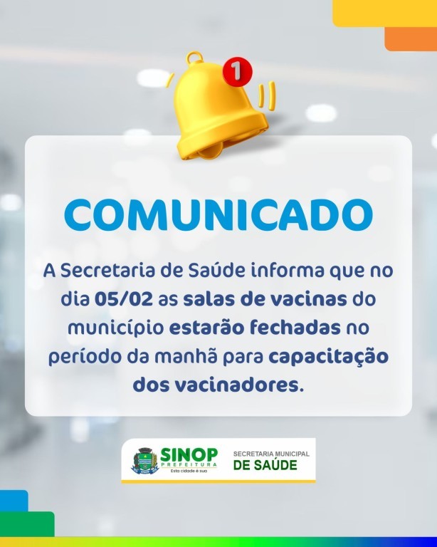 Vacinadores participam de capacitação na próxima segunda (5): atendimentos serão suspensos pela manhã