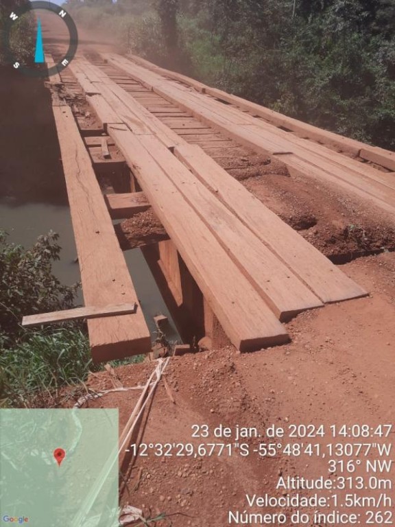 Ponte sobre o Córrego Grande estará interditada neste sábado para reparos