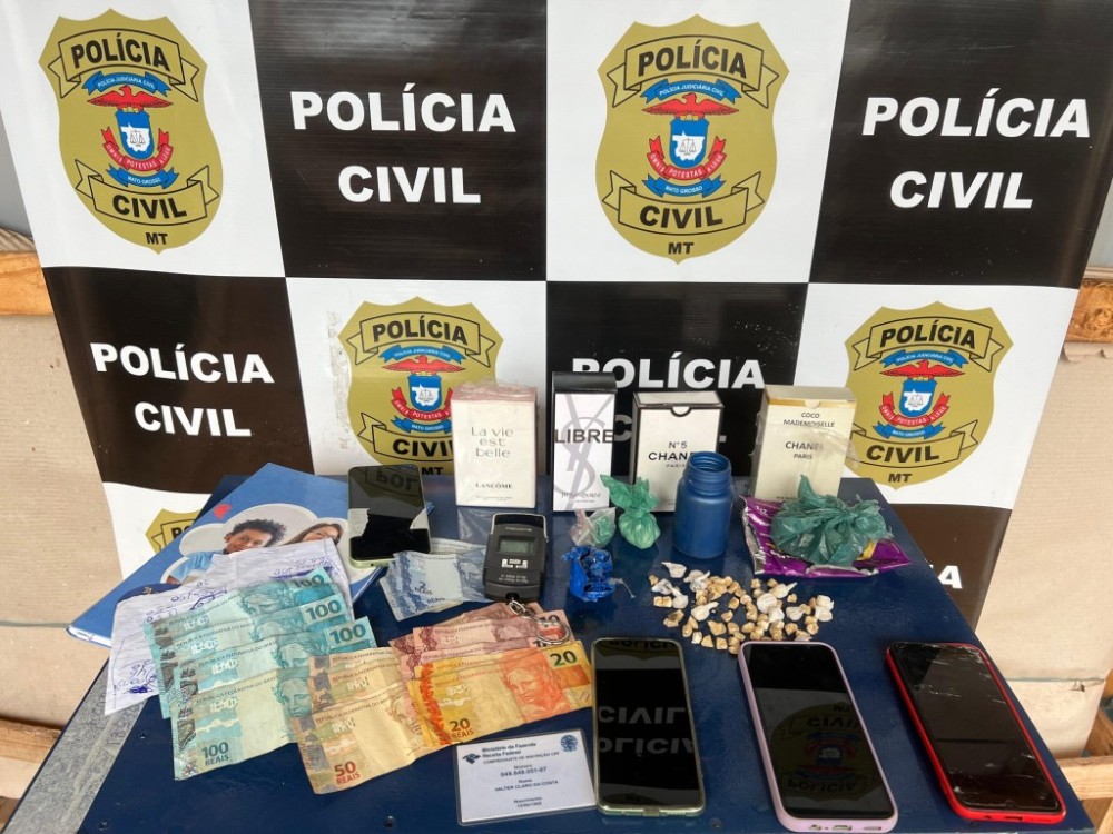 Polícia Civil fecha boca de fumo e prende traficante monitorado por tornozeleira eletrônica em Confresa