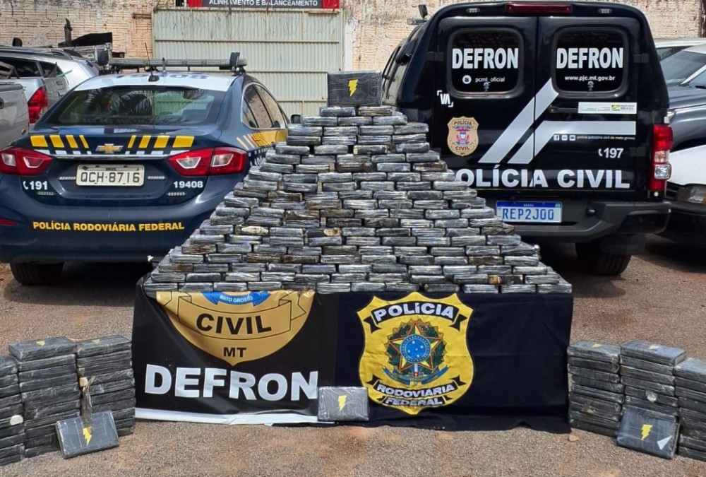 Forças de segurança apreendem 215 quilos de cloridrato de cocaína na fronteira de MT com a Bolívia