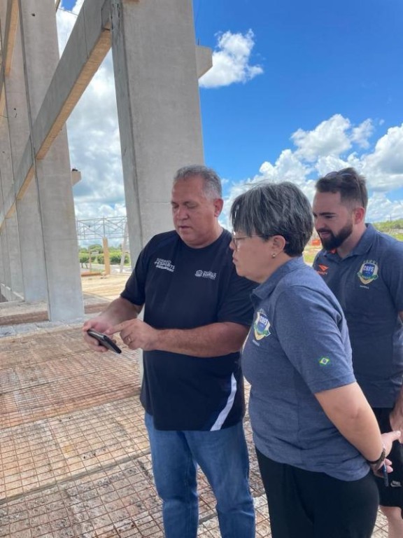 Sorriso recebe visita de comissão da CBFS na construção do Ginásio Olímpico Municipal