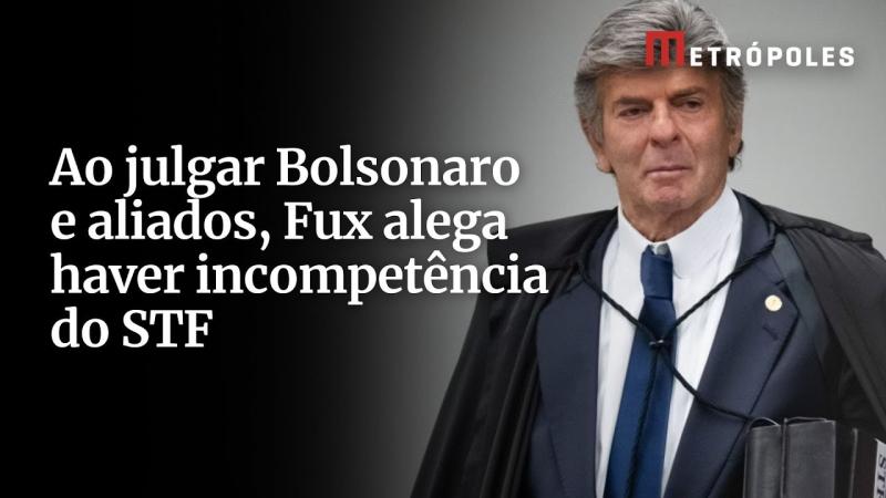 Ao julgar Bolsonaro e aliados, Fux alega haver incompetência do STF