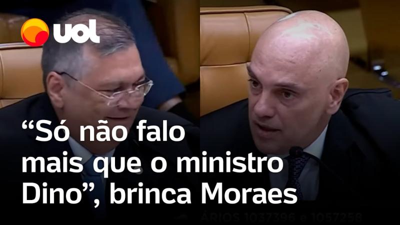 Moraes brinca com Dino durante sessão do STF, e Barroso debocha: 'Estava cochilando no canto'