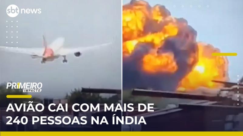 Veja momento da queda de avião na Índia; aeronave tinha 242 pessoas a bordo