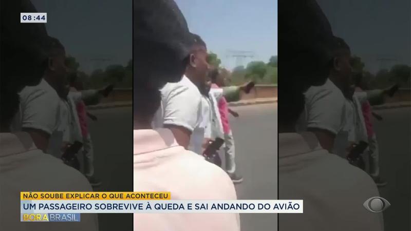 Vídeo mostra único sobrevivente de queda de avião na Índia andando após acidente