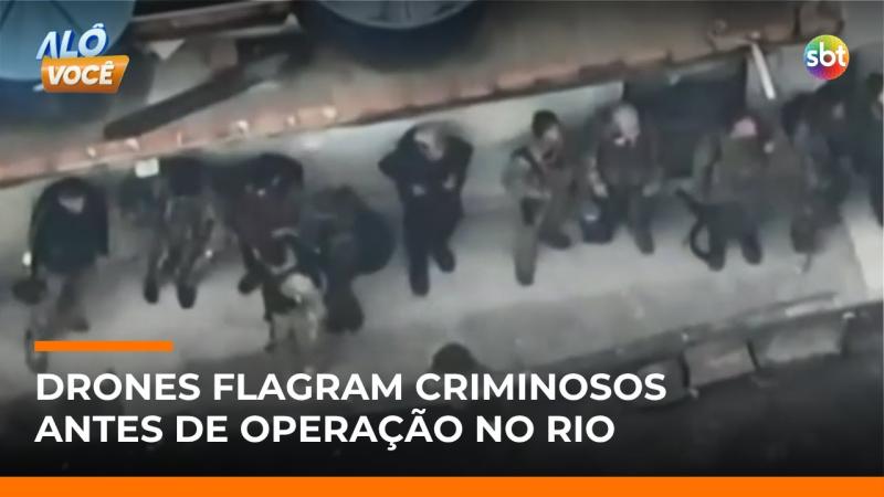 Drone flagra traficantes armados antes de operação nos complexos do Alemão e Penha